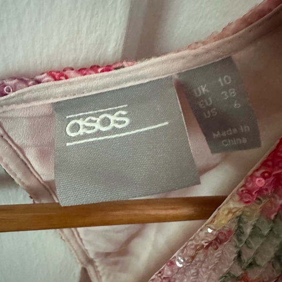 ASOS Pink Ruffled Puff Sleeve Dress - Picture 7 of 7